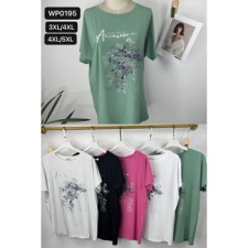  EMT Póló pamut női póló mintás – 3XL/4XL Szürke női póló