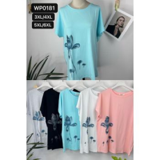  EMT Póló pamut női póló mintás – 3XL/4XL Szürke