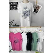 EMT Póló pamut női póló mintás – 5XL/6XL női póló