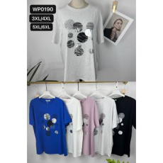  EMT Póló pamut női póló mintás – 5XL/6XL Fekete