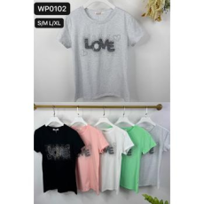  EMT Póló pamut női póló mintás – L/XL Fekete