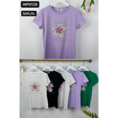  EMT Póló pamut női póló mintás – L/XL Lila
