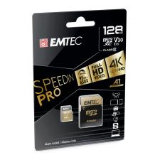 Emtec 128GB microSDXC Emtec SpeedIN Pro USH-I U3 V30 + adapter (ECMSDM128GXC10SP) (ECMSDM128GXC10SP) memóriakártya