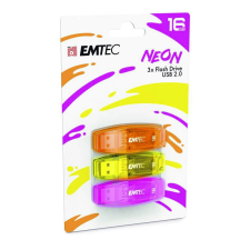 Emtec 16GB C410 Neon USB 2.0 Pendrive - Vegyes színek (3 db) pendrive
