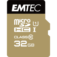 Emtec 32GB microSDHC Emtec Gold+ CL10 + adapter (ECMSDM32GHC10GP) (ECMSDM32GHC10GP) memóriakártya