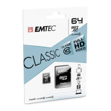 Emtec 64GB microSDXC Emtec Classic CL10 + adapter (ECMSDM64GXC10CG) (ECMSDM64GXC10CG) memóriakártya