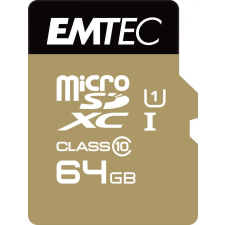 Emtec 64GB microSDXC Emtec Gold+ CL10 + adapter (ECMSDM64GXC10GP) memóriakártya