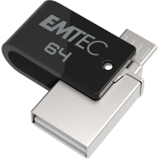 Emtec 64GB T260B Mobile & Go USB-A/Micro USB 2.0 Pendrive - Fekete pendrive