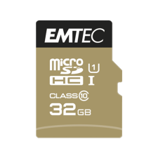 Emtec Elite Gold microSDHC memóriakártya, 32Gb, Uhs-I/U1, 85/20 MB/s, adapter (Ecmsdm32Ghc10Gp) memóriakártya