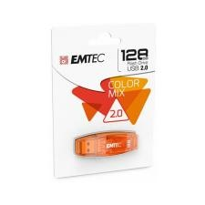 Emtec Pendrive, 128GB, USB 2.0, EMTEC  C410 Color , narancssárga pendrive