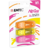 Emtec Pendrive, 16GB, 3 db, USB 2.0, EMTEC "C410 Neon", narancs, citromsárga, rózsaszín
