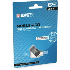 Emtec Pendrive, 64GB, USB 3.2, USB-A bemenet/USB-C kimenet, EMTEC "T260C Dual" pendrive