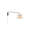Endon Lighting ENDON Carlson Carlson 1lt Wall Matt black & light grey fabric 40W E27 GLS - ED-79380