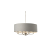 Endon Lighting ENDON Highclere Highclere 8lt Pendant Bright nickel plate & charcoal fabric 8 x 40W E14 candle - ED-94415