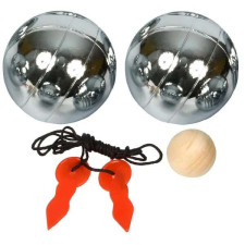 ENERO Petanque golyójáték készlet - 2 krómozott acélgolyó, fa malac, tok barkácsolás, építés