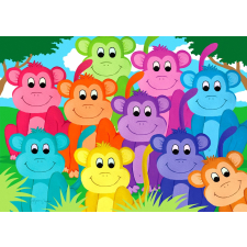 Enjoy szivárványos majmok puzzle 1000 darabos puzzle, kirakós