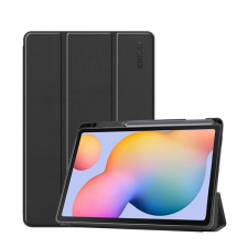 ENKAY tok álló, bőr hatású (aktív FLIP, oldalra nyíló, TRIFOLD asztali tartó funkció, tolltartó) FEKETE [Samsung Galaxy Tab S6 Lite 10.4 LTE (SM-P619) 2022] (5996457990092) tablet tok