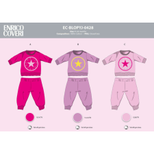 Enrico Coveri hosszú vékony baba pizsama - 100% pamut pizsama - pink - 74 gyerek hálóing, pizsama