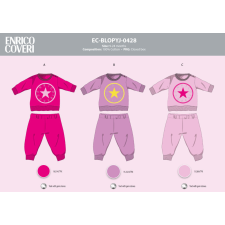 Enrico Coveri hosszú vékony baba pizsama - 100% pamut pizsama - pink - 74 gyerek hálóing, pizsama