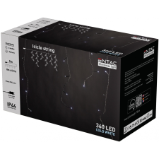 Entac Karácsonyi IP44 360 LED jégcsapfüzér CW 8m karácsonyfa izzósor