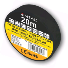 Entac Szigetelőszalag 0.13x19mm Fekete 20m, Entac villanyszerelés