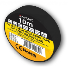 Entac Szigetelőszalag 10m fekete 0.13x19 mm - Entac (EIT-1319-10M-B) villanyszerelés
