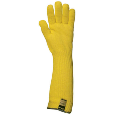 EP. Kötött sárga kevlar kesztyű, 45 cm, 350°c, pamut belső