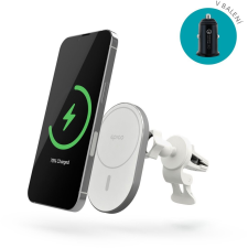 Epico Ellipse 15W vezeték nélküli MagSafe autós töltőpad adapterrel - ezüst-fehér (9915111100037) mobiltelefon kellék