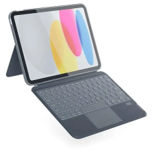 Epico iPad 10,2" háttérvilágítású billentyűzetes tok - szürke, CZ tablet kellék