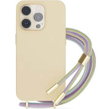 Epico iPhone 14 Plus bézs szilikon tok zsinórral tok és táska