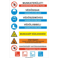  Építési terület tábla - műanyag, 600*400 információs tábla, állvány