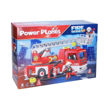 Építőjáték tűzoltóautó efektusokkal 40cm autópálya és játékautó