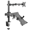 Equip 13"-32" Articulating Dual Arm Monitor Laptop Desk Mount Bracket Black (650119)