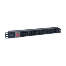 Equip 333316 áramelosztó egység (PDU) 8 AC kimenet(ek) 1U Fekete (333316) hosszabbító, elosztó