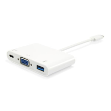 Equip Adapter, USB-C-VGA/USB-A/USB-C, EQUIP kábel és adapter
