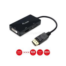 Equip Átalakító - 133441 (DisplayPort to VGA/HDMI/DVI, fekete) (EQUIP_133441) kábel és adapter