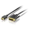  Equip EQUIP119323 HDMI-DVI (18+1) kábel, aranyozott, 3 m