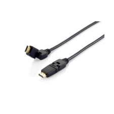Equip - HDMI kábel 1.4 M/M aranyozott 2m forgatható csatlakozókkal - 119362 kábel és adapter