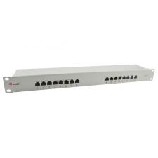 Equip Patch Panel 16 port, Cat6,1U, árnyékolt, 19" szürke (326317) (e326317) asztali számítógép kellék