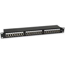 Equip Patchpanel 24x RJ45 Cat6  19" FTP 1HE ISO/IEC schwarz (326425) asztali számítógép kellék