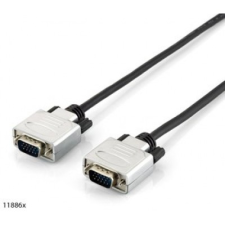 Equip VGA kábel HD15 apa/apa, 5m kábel és adapter
