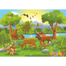  Erdei állatok tapéta, gyerekrajzok2, 300 x 250 cm tapéta, díszléc és más dekoráció