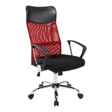 Ergonomikus irodai szék, gurulós, magasított háttámla, gázlift, dönthető, piros forgószék