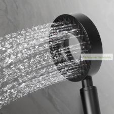  Ergonomikus zuhanyfej, 3 funkció - matt fekete csaptelep