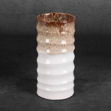  Erina kerámia váza Fehér/barna 12x12x25 cm dekoráció