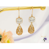  Erince gold filled fehér köves csüngűs fülbevaló-18k