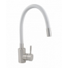 Ermetiq Álló mosogató csaptelep, Inox, flexibilis - fehér