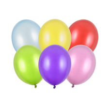 Erős léggömbök 30 cm, fém keverék (1 db / 10 db) party kellék