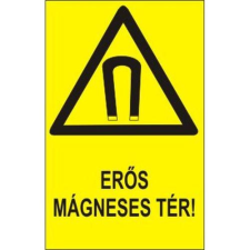  Erős mágneses tér - műanyag, 150*100mm információs tábla, állvány