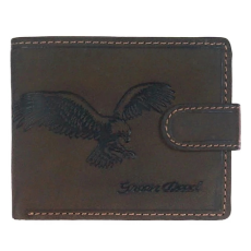  Erős  nyers marhabőrből készült pénztárca sas nyomással Green Deed